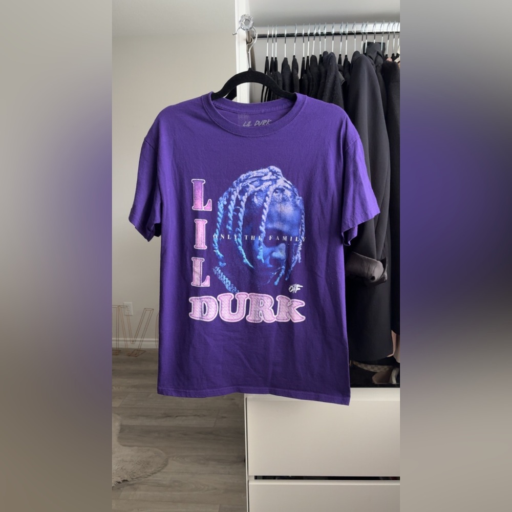 H&M Purple Lil Durk Graphic Short Sleeve Tee